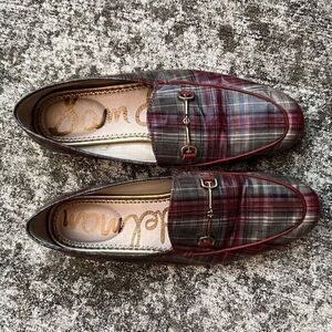 Sam Edelman Women's Loraine Bit Loafer Almond Toe Leather Plaid Multicolor 6.5M‎